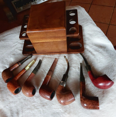 Sieben braune vintage pfeifen - sieben,